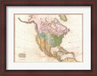 Framed 1818 Pinkerton Map of North America