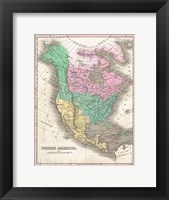 Framed 1827 Finley Map of North America