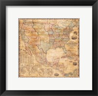 Framed 1856 Mitchell Wall Map of the United States and North America