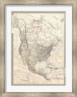 Framed 1857 Dufour Map of North America