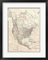 Framed 1857 Dufour Map of North America