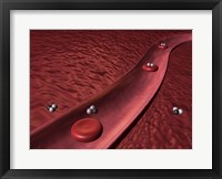 Framed Close-up of red blood cells