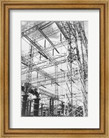 Framed Photograph Looking Up at Wires of the Boulder Dam Power Units, 1941