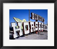 Framed Binion's Horseshoe Casino sign at Neon Boneyard, Las Vegas