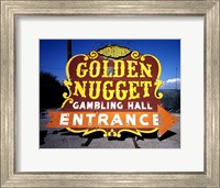 Framed Golden Nugget historic casino sign in the Neon Boneyard, Las Vegas