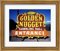 Framed Golden Nugget historic casino sign in the Neon Boneyard, Las Vegas