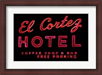 Framed Historic El Cortez Hotel neon sign, Freemont Street, Las Vegas