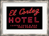 Framed Historic El Cortez Hotel neon sign, Freemont Street, Las Vegas