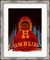 Framed Neon gambling sign on Freemont Street in historic Las Vegas