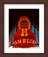 Framed Neon gambling sign on Freemont Street in historic Las Vegas