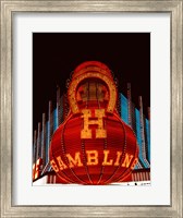 Framed Neon gambling sign on Freemont Street in historic Las Vegas
