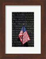 Framed American flag at Vietnam Veterans Memorial