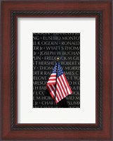 Framed American flag at Vietnam Veterans Memorial