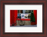Framed Old bicycle in front of a store, Kilkenny, Ireland
