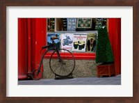 Framed Old bicycle in front of a store, Kilkenny, Ireland