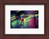 Framed Young man riding a bicycle
