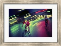 Framed Young man riding a bicycle