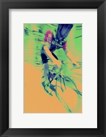 Framed Young man riding a bicycle - yellow