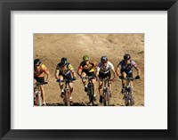 Framed Group of people riding bicycles in a race