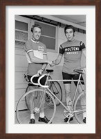 Framed Joop Zoetemelk and Eddy Merckx 1973