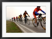 Framed Military Cyclists in pace line