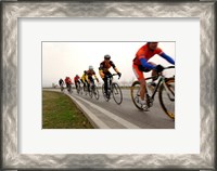 Framed Military Cyclists in pace line