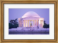 Framed Jefferson Memorial at dusk, Washington, D.C., USA