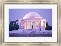 Framed Jefferson Memorial at dusk, Washington, D.C., USA