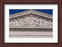 Framed Pedimental frieze on the U.S. Supreme Court building, Washington, D.C., USA