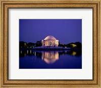 Framed Jefferson Memorial Lit At Dusk, Washington, D.C., USA