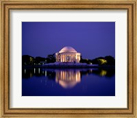 Framed Jefferson Memorial Lit At Dusk, Washington, D.C., USA