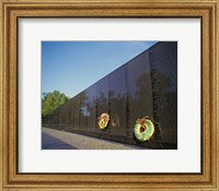 Framed Wreaths on the Vietnam Veterans Memorial Wall, Vietnam Veterans Memorial, Washington, D.C., USA