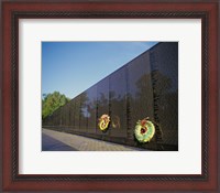 Framed Wreaths on the Vietnam Veterans Memorial Wall, Vietnam Veterans Memorial, Washington, D.C., USA