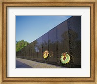 Framed Wreaths on the Vietnam Veterans Memorial Wall, Vietnam Veterans Memorial, Washington, D.C., USA