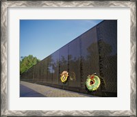 Framed Wreaths on the Vietnam Veterans Memorial Wall, Vietnam Veterans Memorial, Washington, D.C., USA