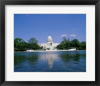 Pond in front of the Capitol Building, Washington, D.C., USA Framed Print