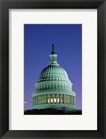Framed Capitol Building lit up at night, Washington D.C., USA