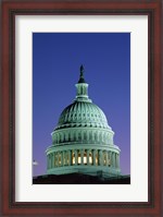 Framed Capitol Building lit up at night, Washington D.C., USA