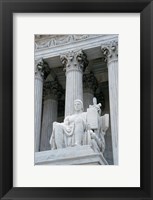 Framed Statue at a government building, US Supreme Court Building, Washington DC, USA