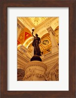 Framed USA, Washington DC, Library of Congress interior with sculpture