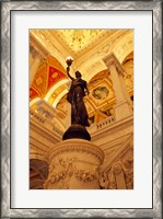 Framed USA, Washington DC, Library of Congress interior with sculpture