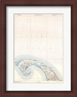 Framed 1900 U.S. Geological Survey Map of Provincetown, Cape Cod, Massachusetts 1900