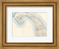 Framed 1908 U.S. Geological Survey Map of Provincetown, Cape Cod, Massachusetts1908