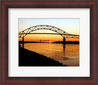 Framed Bourne Bridge over the Cape Cod Canal