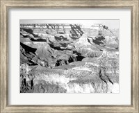 Framed Grand Canyon National Park canyon with ravine winding