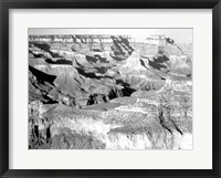 Framed Grand Canyon National Park canyon with ravine winding