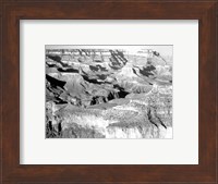 Framed Grand Canyon National Park canyon with ravine winding