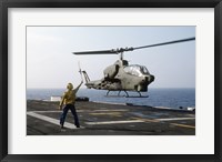 Framed AH-1T Sea Cobra helicopter