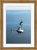 Framed Fire Scout unmanned helicopter
