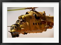 Framed Mi-35 Hind helicopter